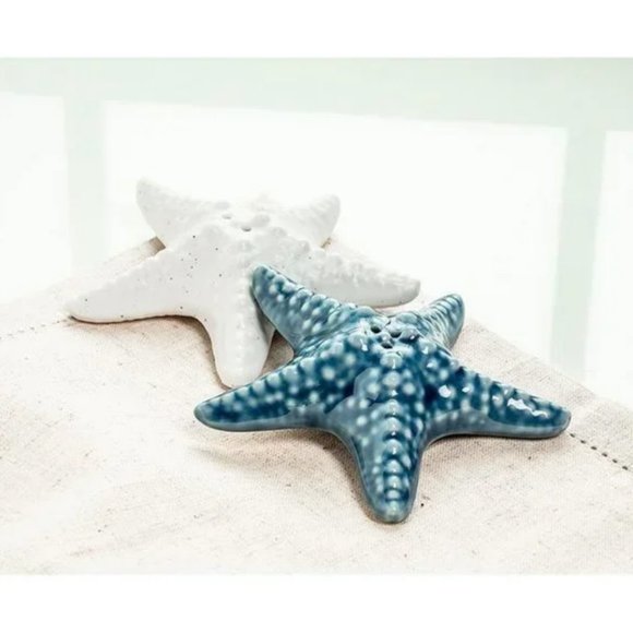 Coastal Starfish Nautical Porcelain Salt & Pepper Shakers - Picture 5 of 7